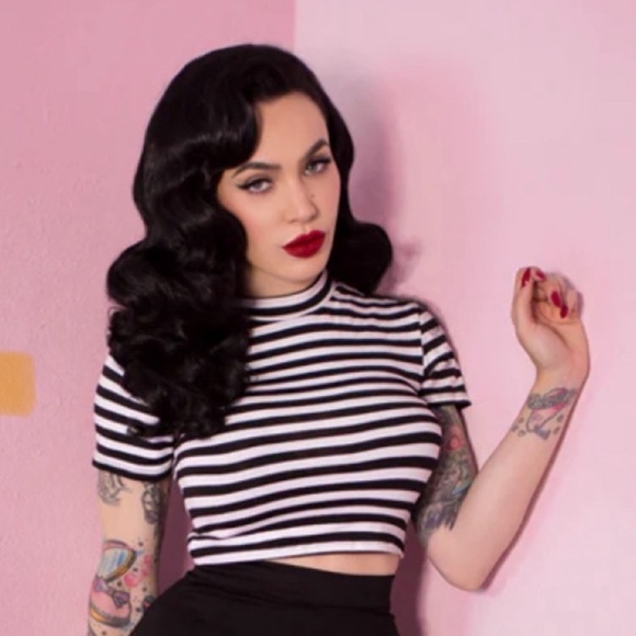 NEW FIT - Bad Girl Crop Top in Black - Vixen by Micheline Pitt
